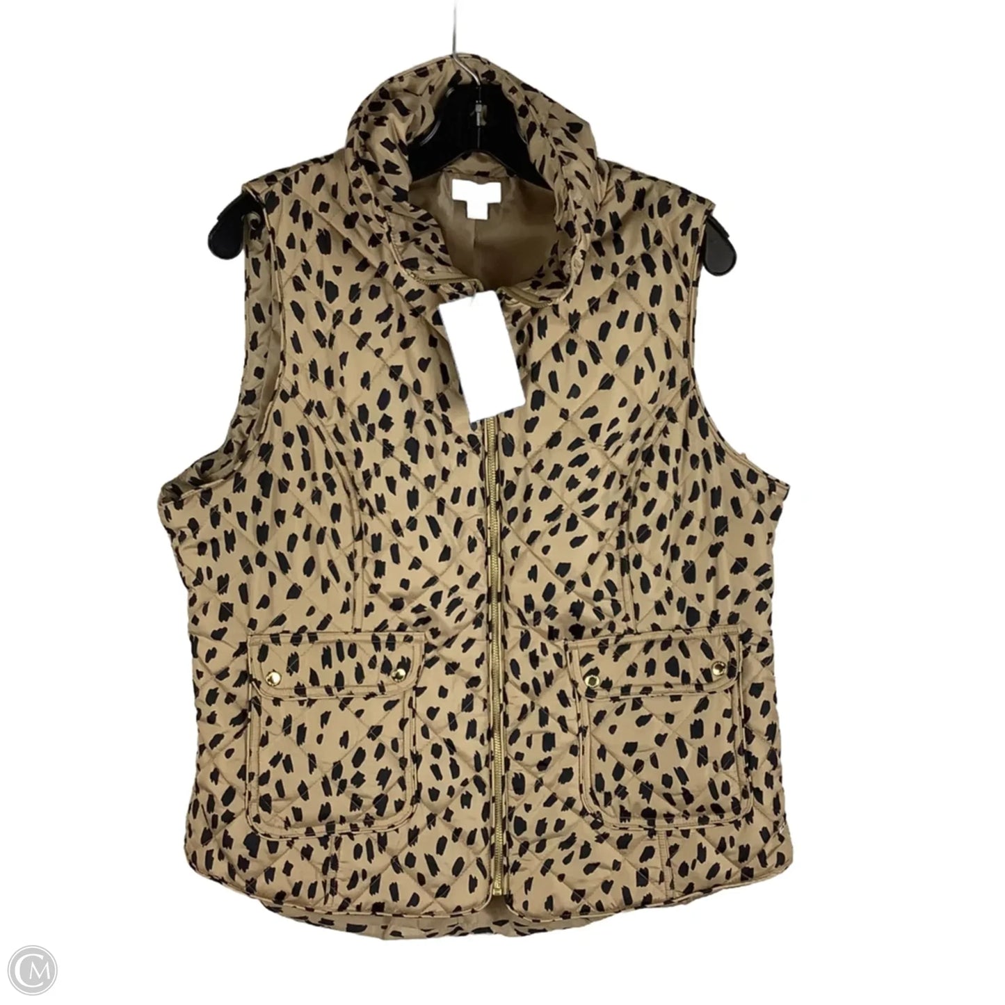 Vest Puffer & Quilted By Crown And Ivy In Animal Print, Size: Xl