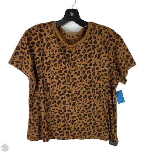 Top Short Sleeve Basic By Lucky Brand In Animal Print, Size: Xs