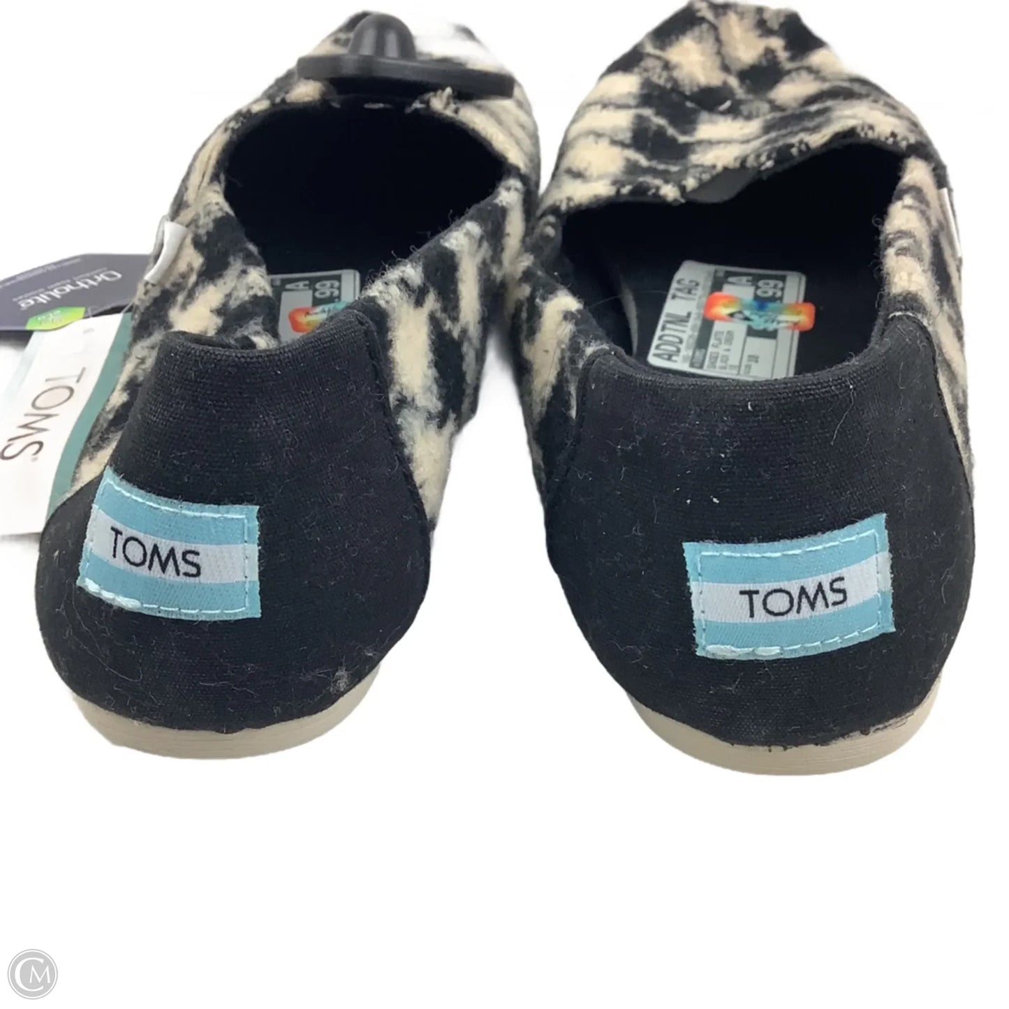 Shoes Flats By Toms In Black & Cream, Size: 10