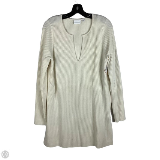 Sweater By Anthropologie In Cream, Size: L