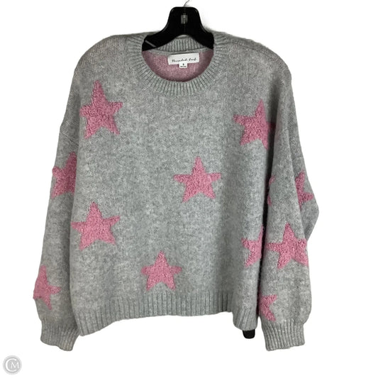 Sweater By Clothes Mentor In Grey & Pink, Size: S