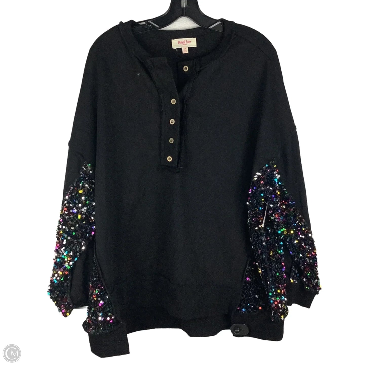 Sweatshirt Crewneck By Peach Love Cream California In Black, Size: M