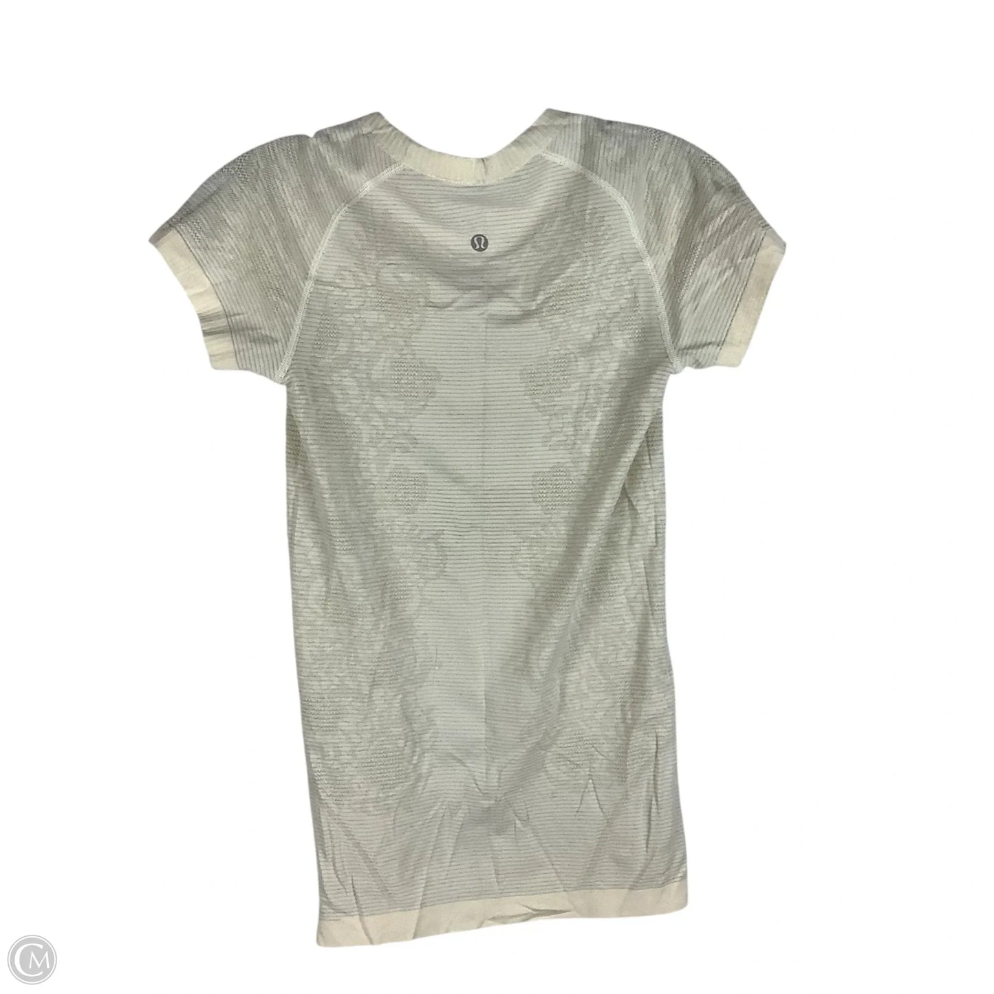 Athletic Top Short Sleeve By Lululemon In Cream, Size: 4