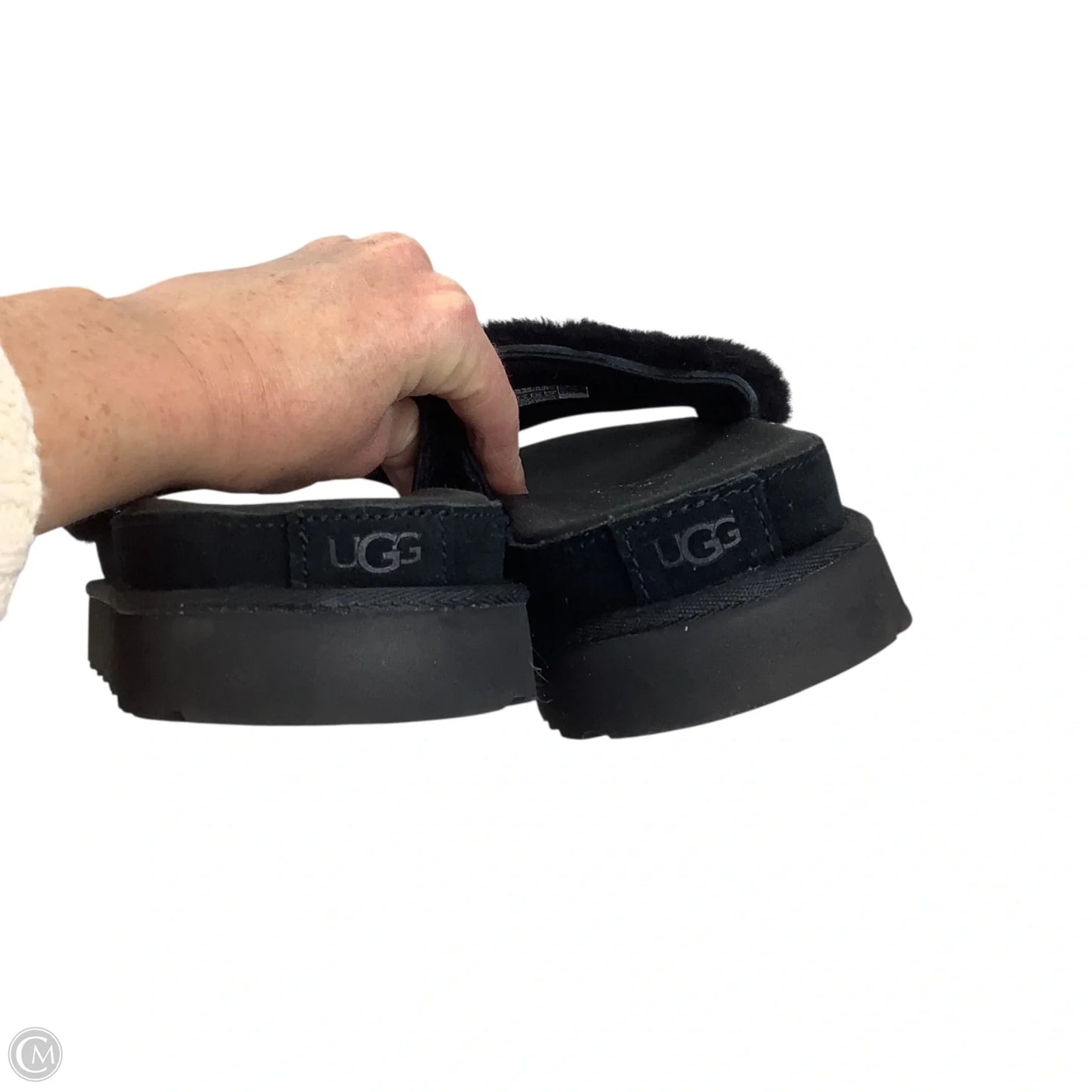 Sandals Designer By Ugg In Black, Size: 9