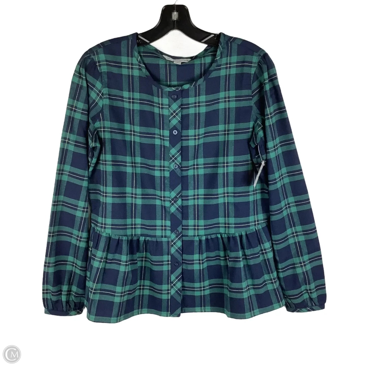 Top Long Sleeve By Southern Tide In Plaid Pattern, Size: S