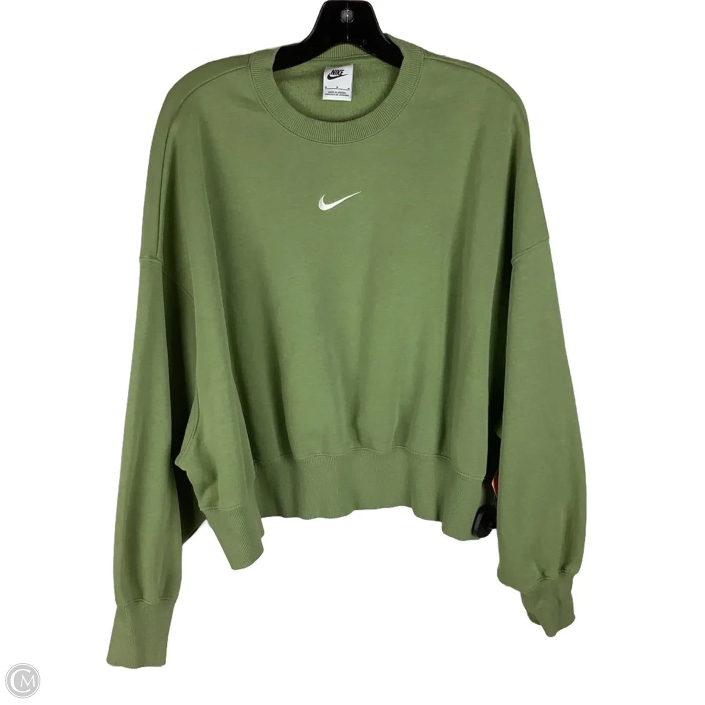 Athletic Sweatshirt Crewneck By Nike Apparel In Green, Size: M