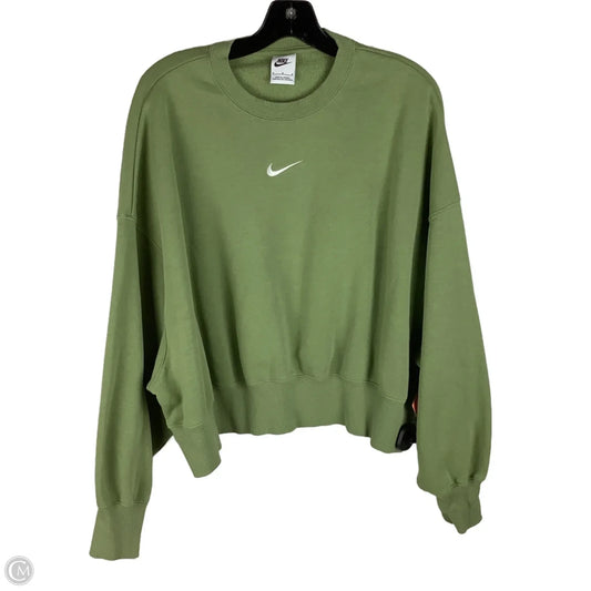 Athletic Sweatshirt Crewneck By Nike Apparel In Green, Size: M