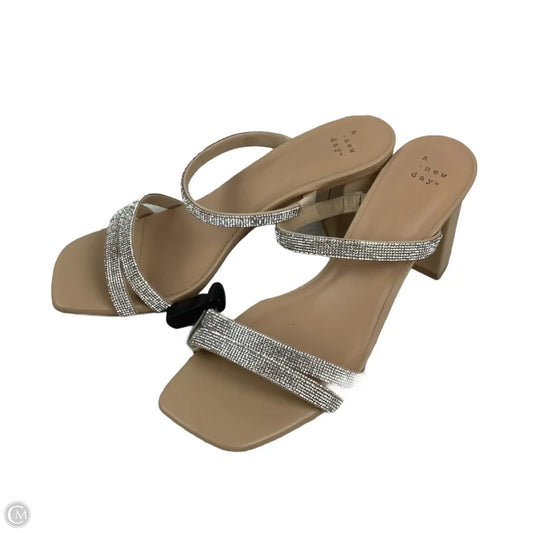 Sandals Heels Block By A New Day In Tan, Size: 10