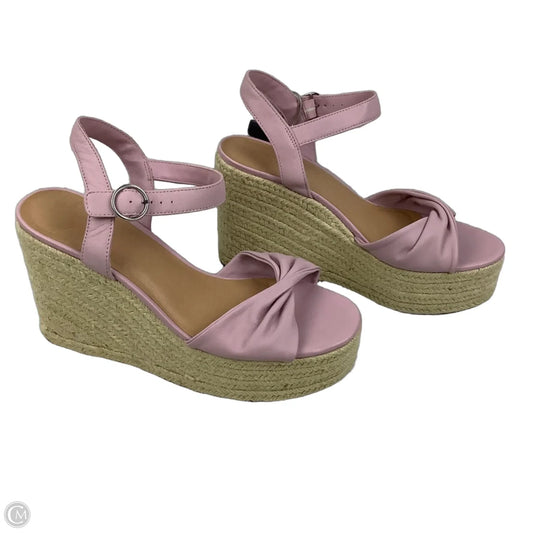 Sandals Heels Wedge By Crown Vintage In Pink, Size: 11