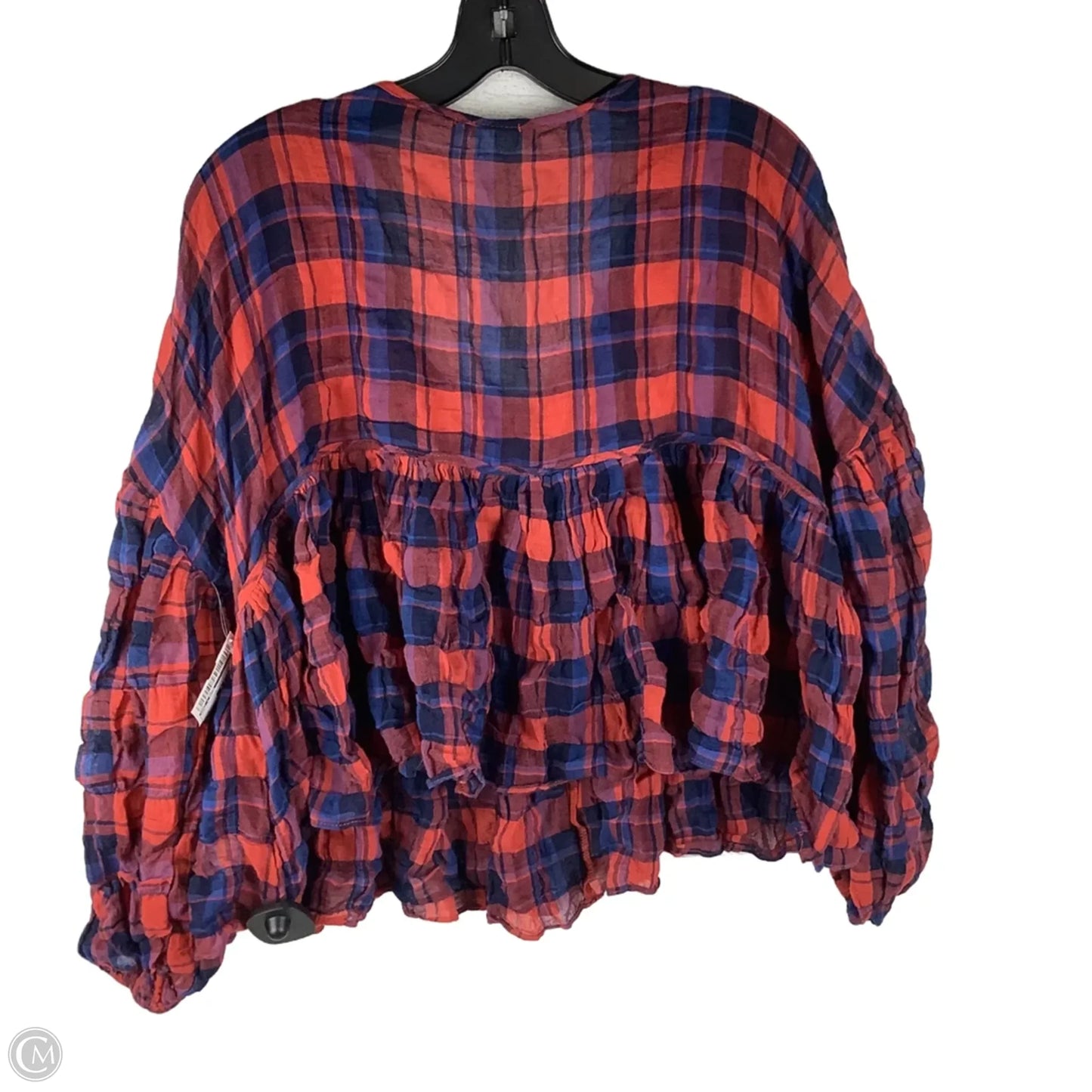 Top Long Sleeve By Day + Moon In Plaid Pattern, Size: L