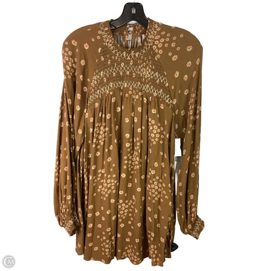 Top Long Sleeve By Free People In Brown, Size: M