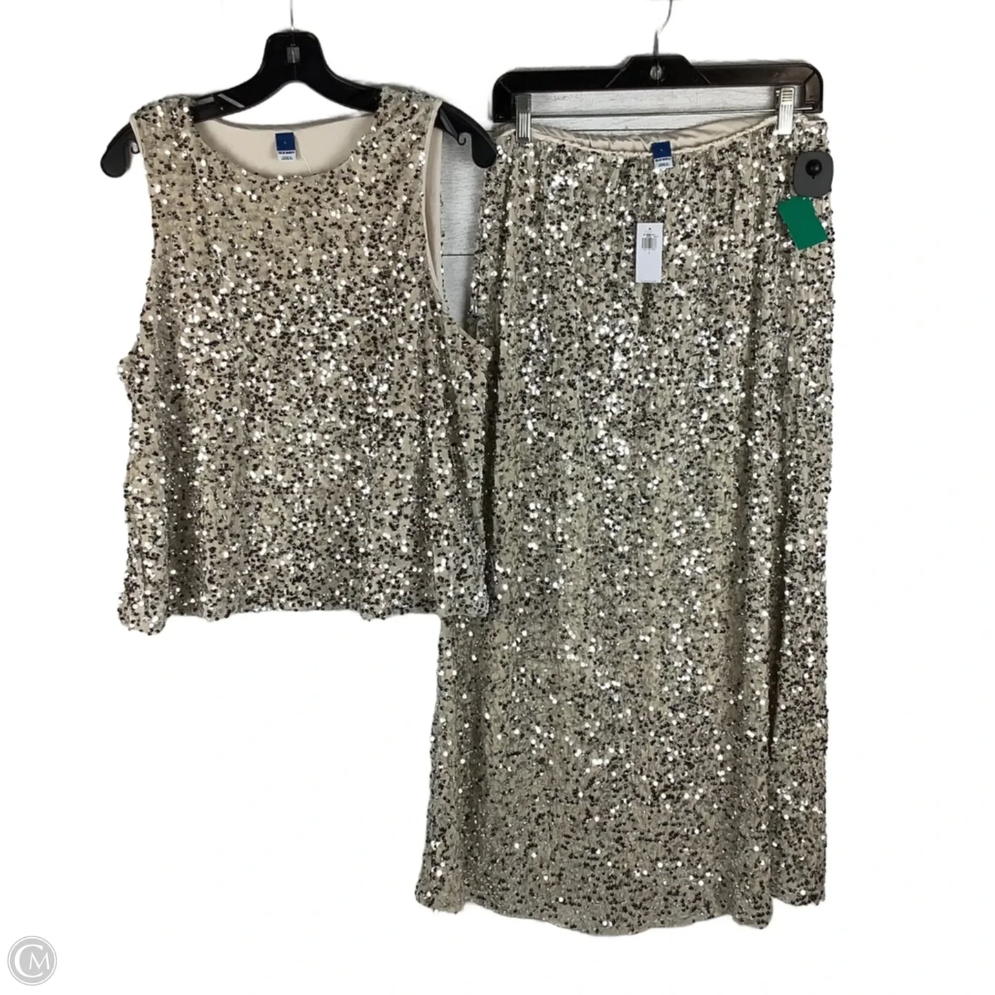 Skirt Set 2pc By Old Navy In Silver & Tan, Size: L