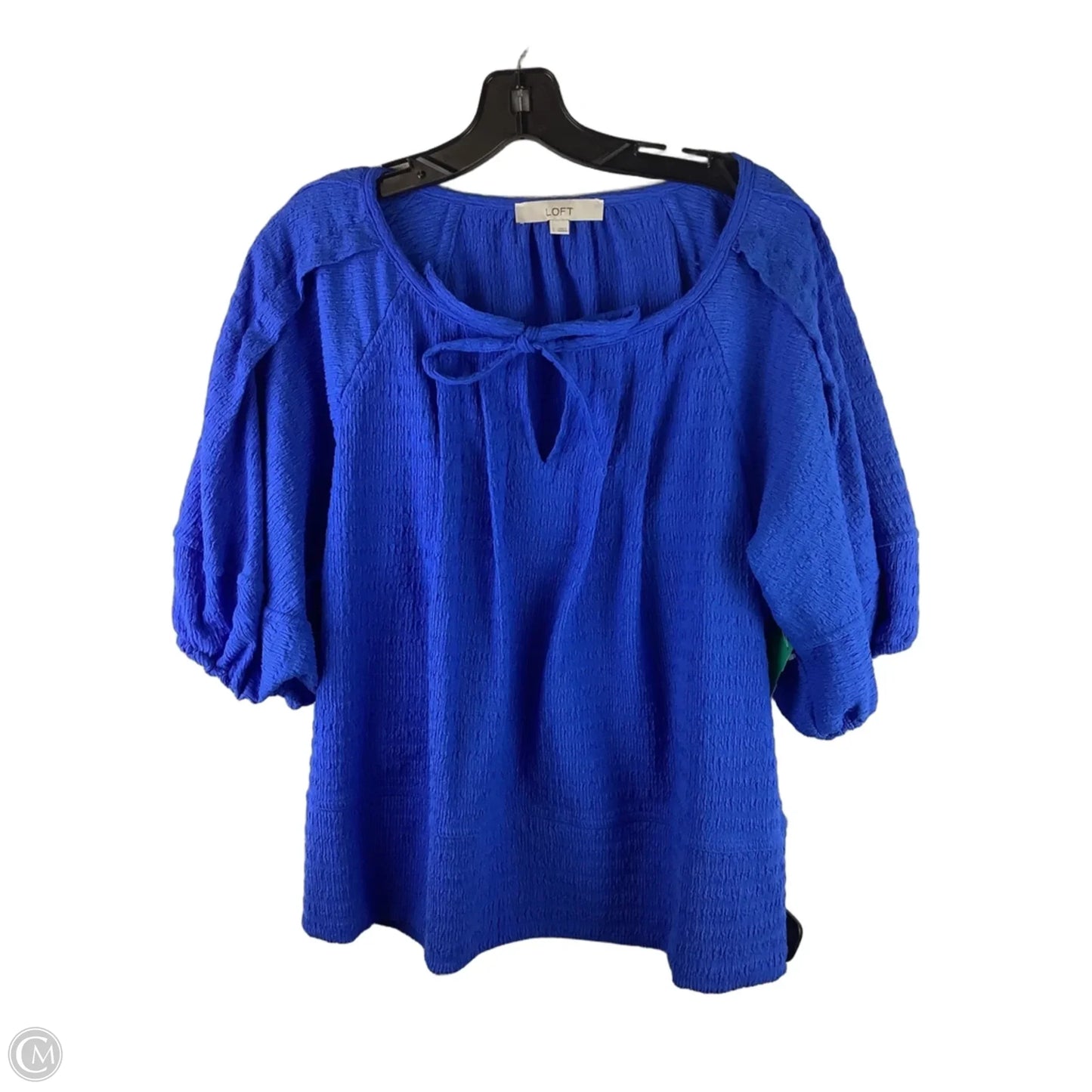 Top Short Sleeve By Loft In Blue, Size: L