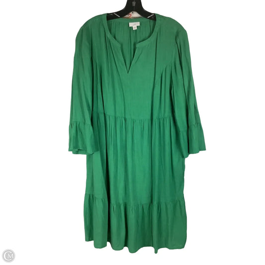 Dress Casual Midi By J. Jill In Green, Size: L