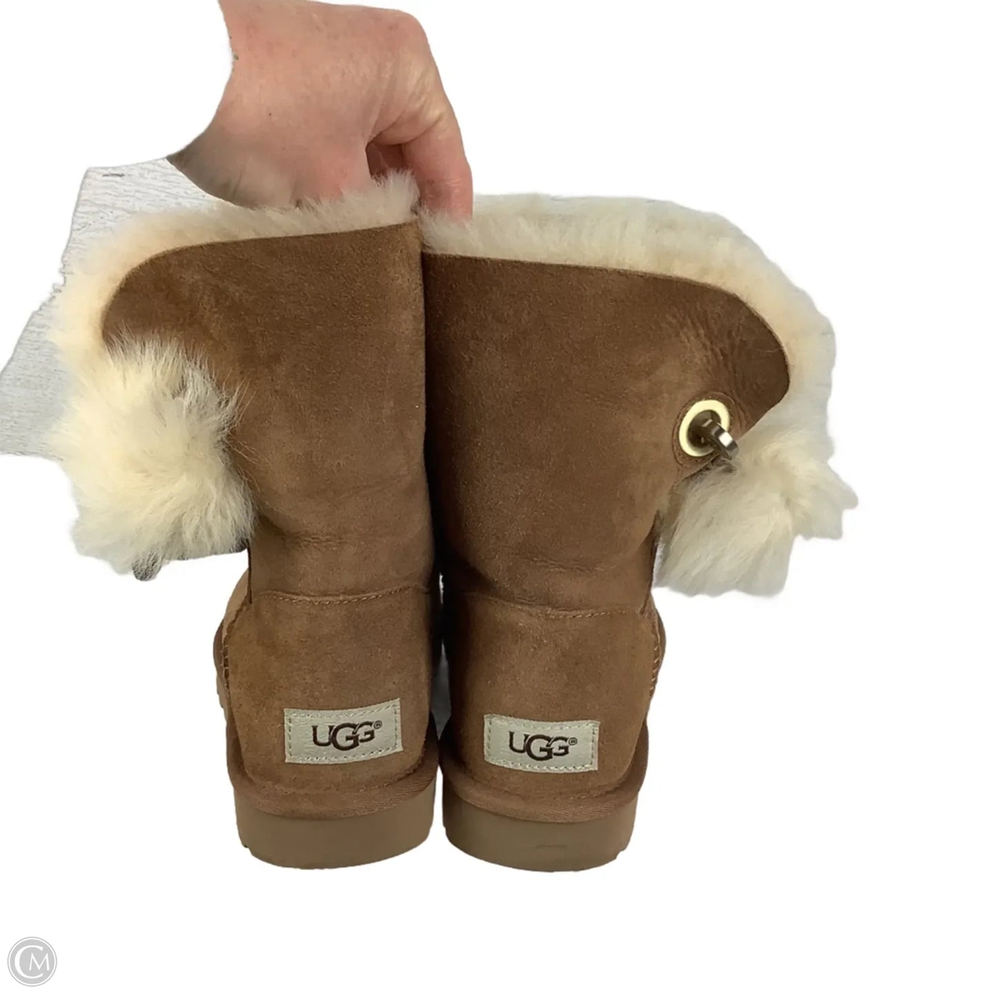 Boots Designer By Ugg In Brown, Size: 7