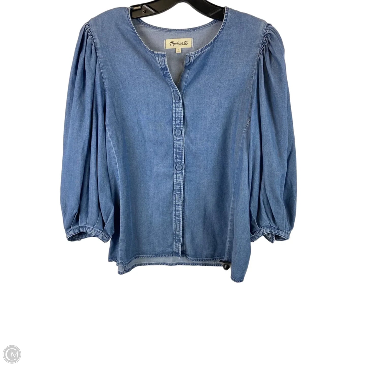 Top Long Sleeve By Madewell In Blue, Size: 8