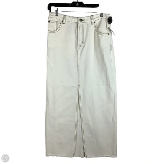 Skirt Midi By Mustard Seed In Cream Denim, Size: M