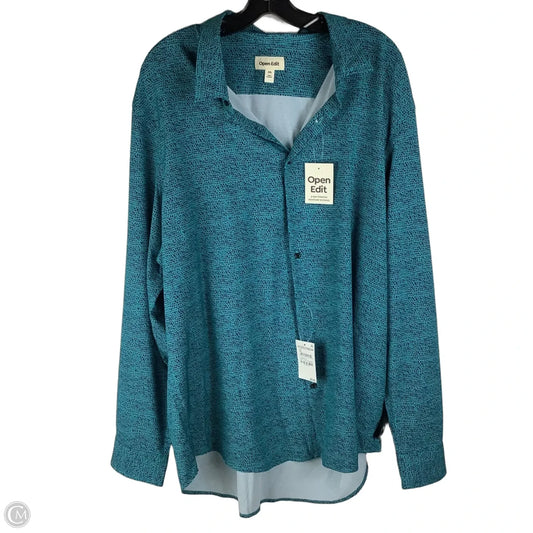 Top Long Sleeve By Open Edit In Blue, Size: 2x
