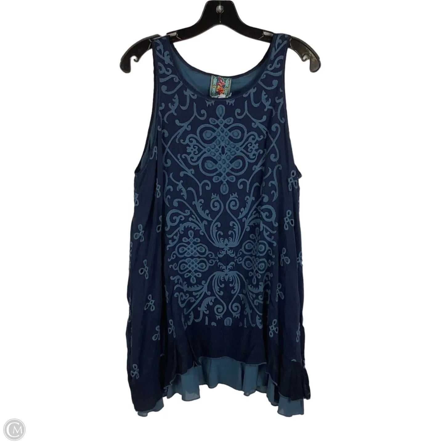 Tunic Sleeveless By Johnny Was In Navy, Size: M