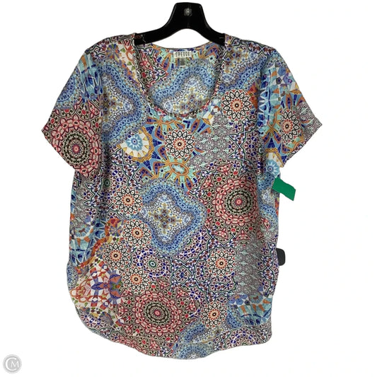 Top Short Sleeve By Spense In Multi-colored, Size: L