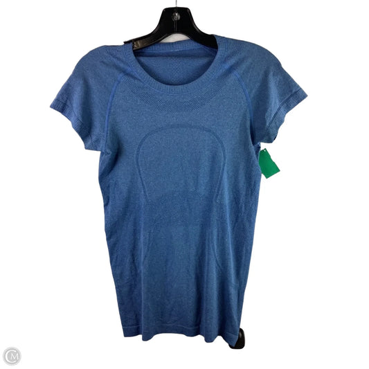 Athletic Top Short Sleeve By Lululemon In Blue, Size: 6