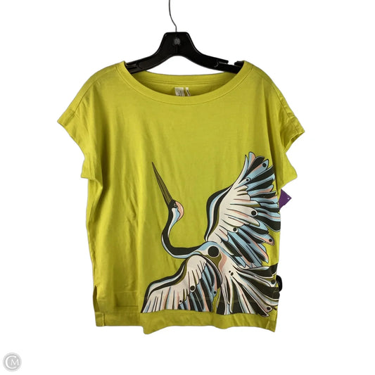 Top Short Sleeve By Anthropologie In Yellow, Size: S