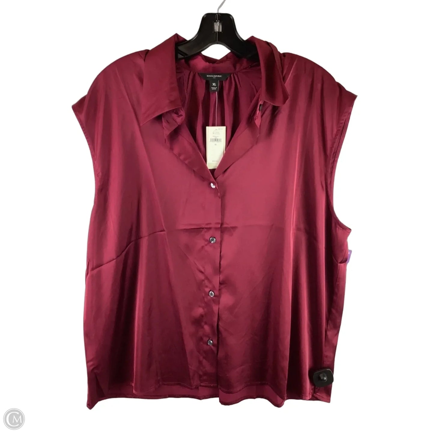 Top Short Sleeve By Banana Republic In Maroon, Size: Xl