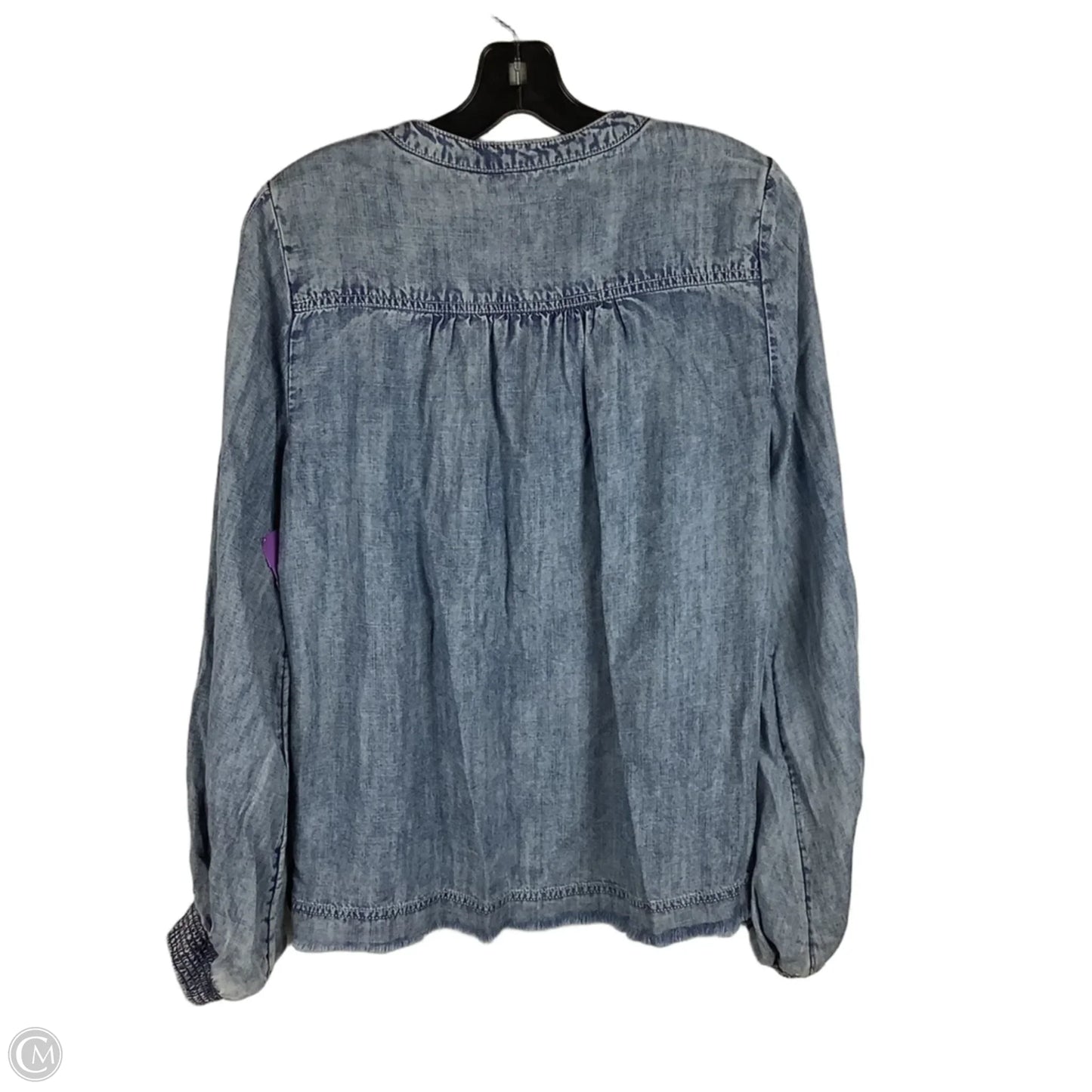 Top Long Sleeve By Pilcro In Blue Denim, Size: Xs