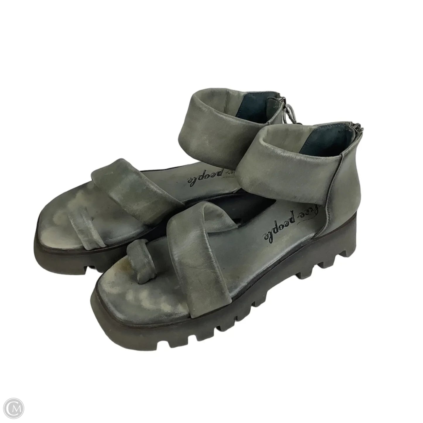 Sandals Heels Platform By Free People In Grey, Size: 8.5 (39)