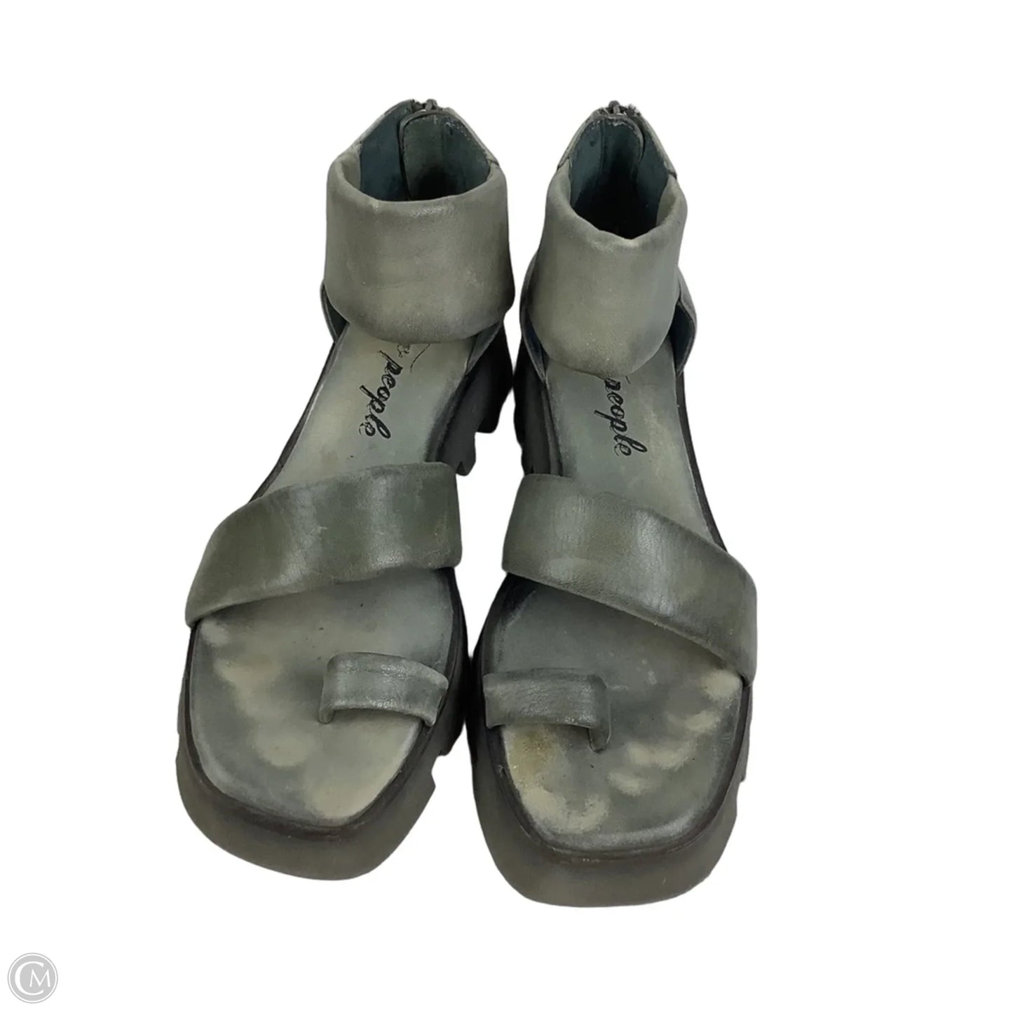 Sandals Heels Platform By Free People In Grey, Size: 8.5 (39)