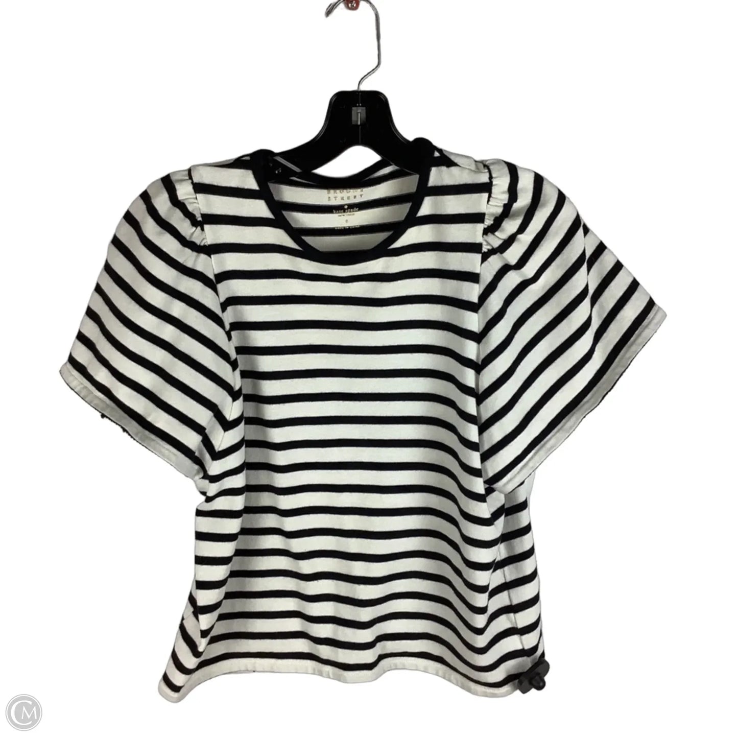 Top Short Sleeve Designer By Kate Spade In Striped Pattern, Size: S