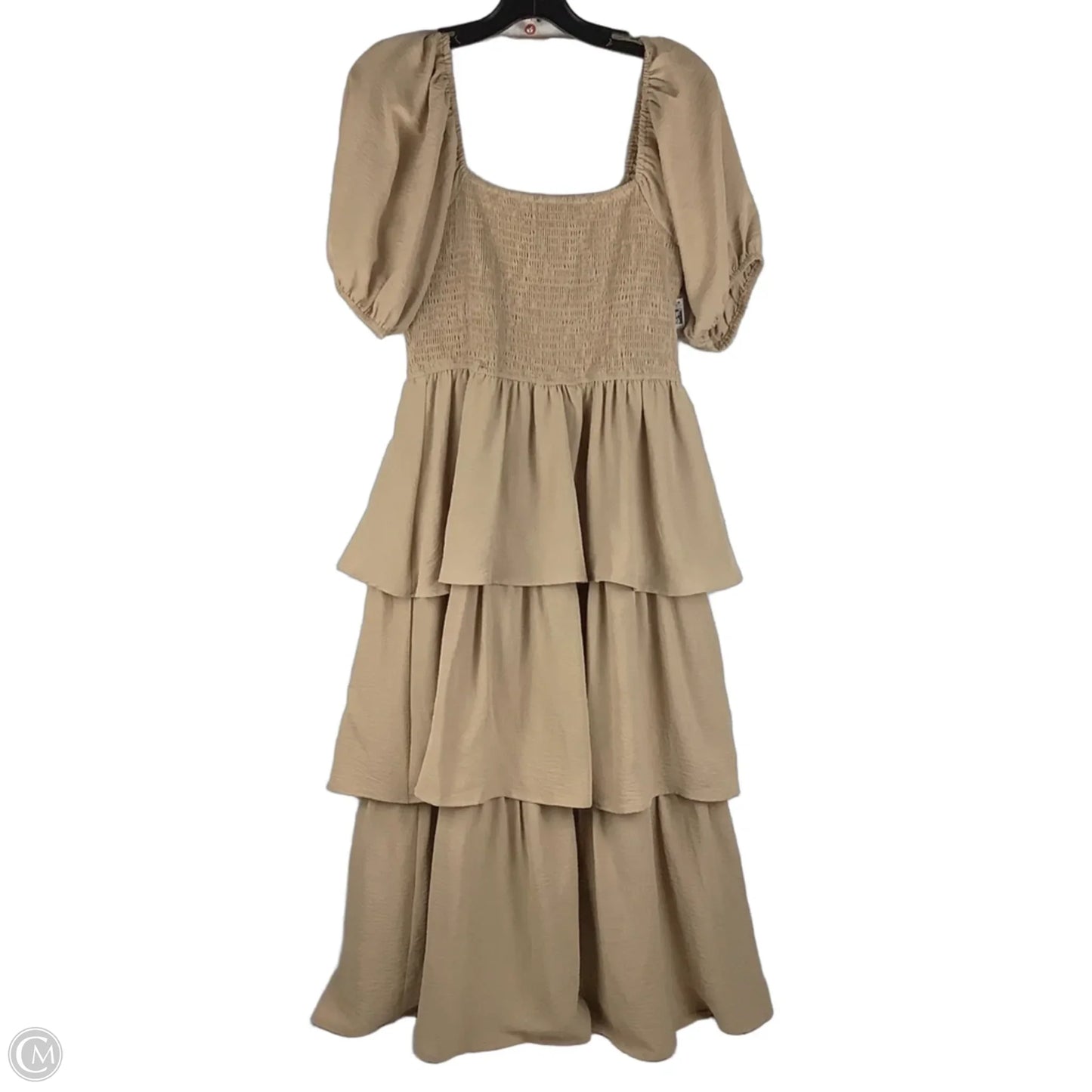 Dress Casual Midi By Clothes Mentor In Tan, Size: M