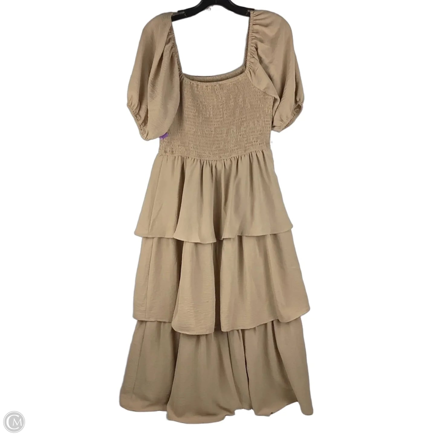Dress Casual Midi By Clothes Mentor In Tan, Size: M