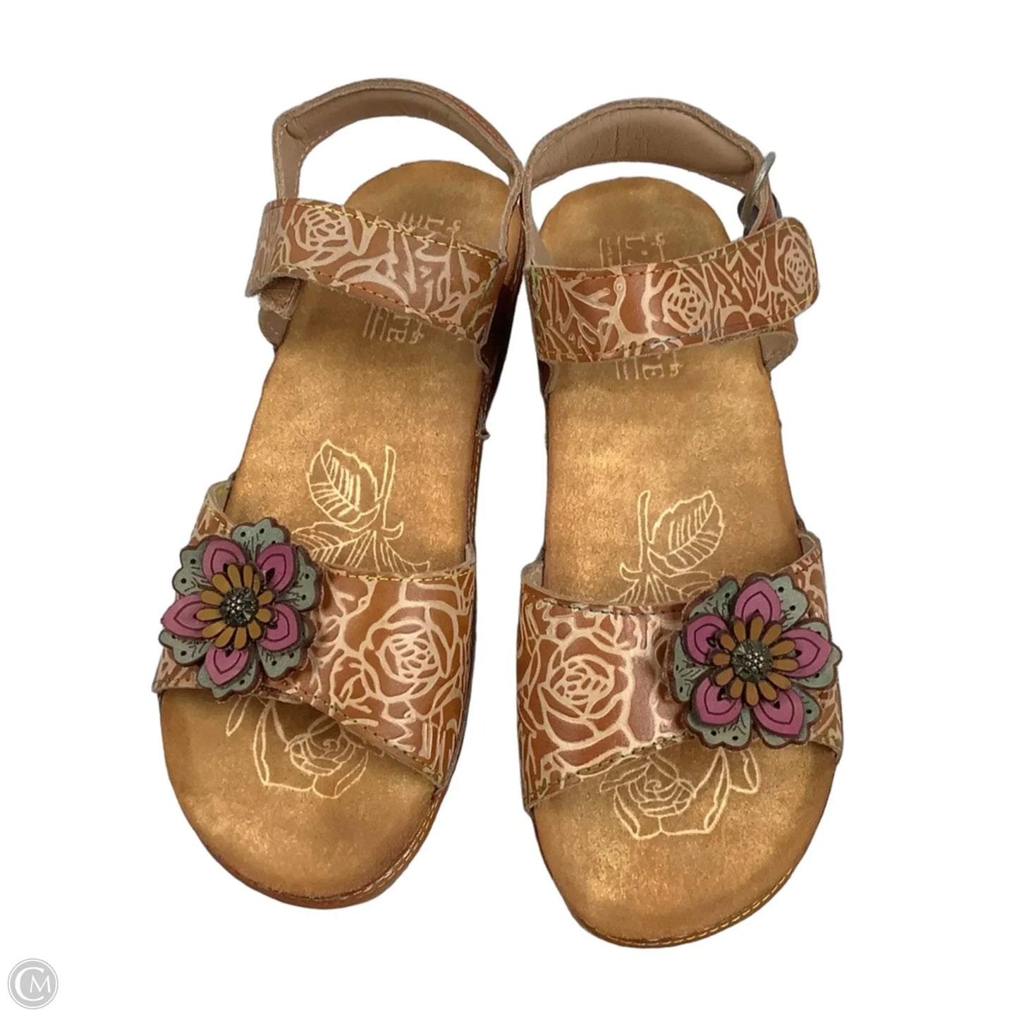 Sandals Heels Wedge By Cmc In Brown, Size: 7.5