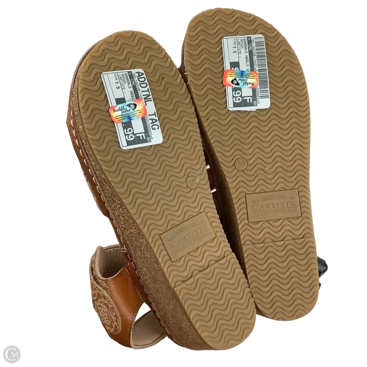 Sandals Heels Wedge By Cmc In Brown, Size: 7.5