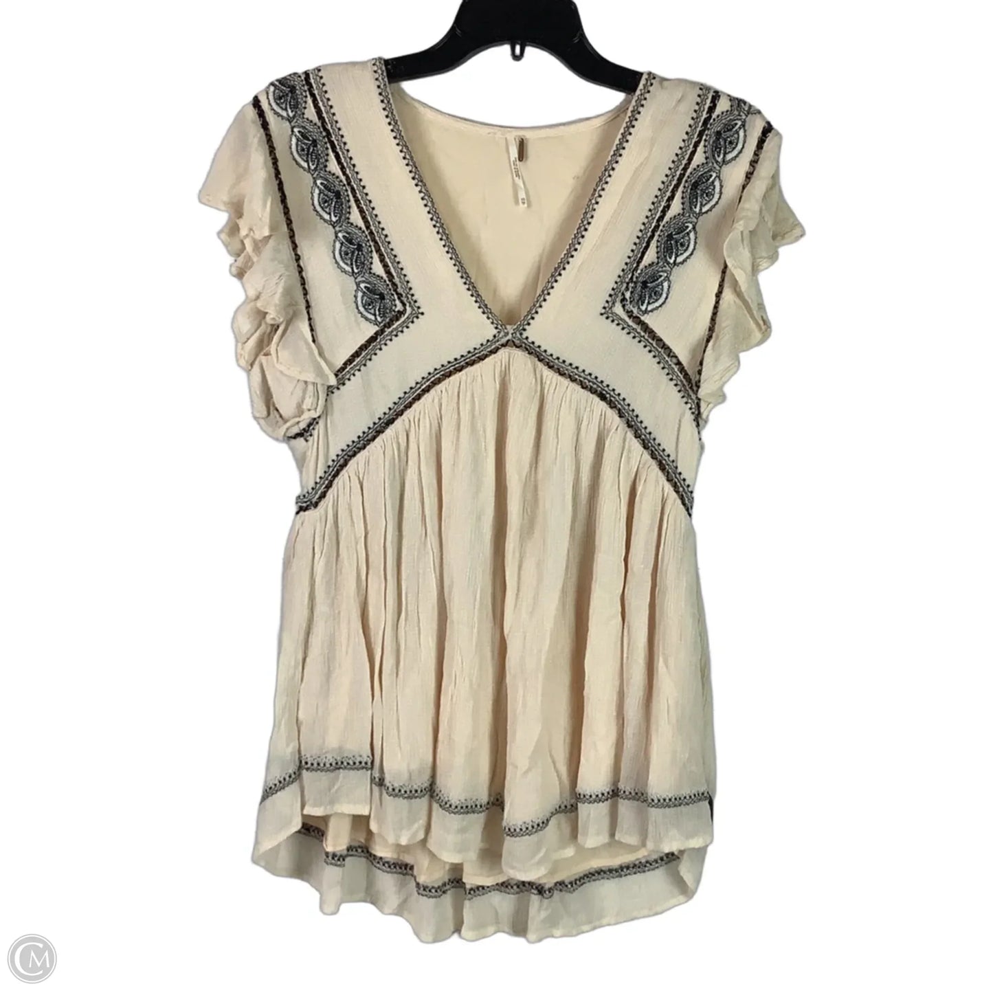Tunic Short Sleeve By Free People In Cream, Size: Xs