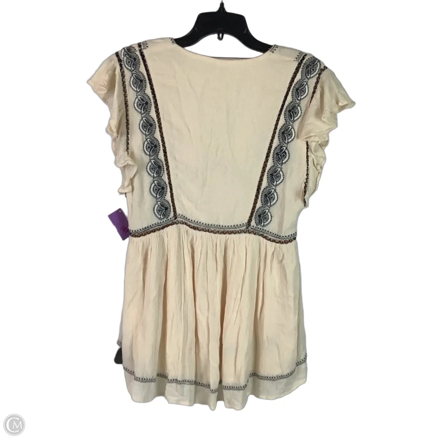 Tunic Short Sleeve By Free People In Cream, Size: Xs