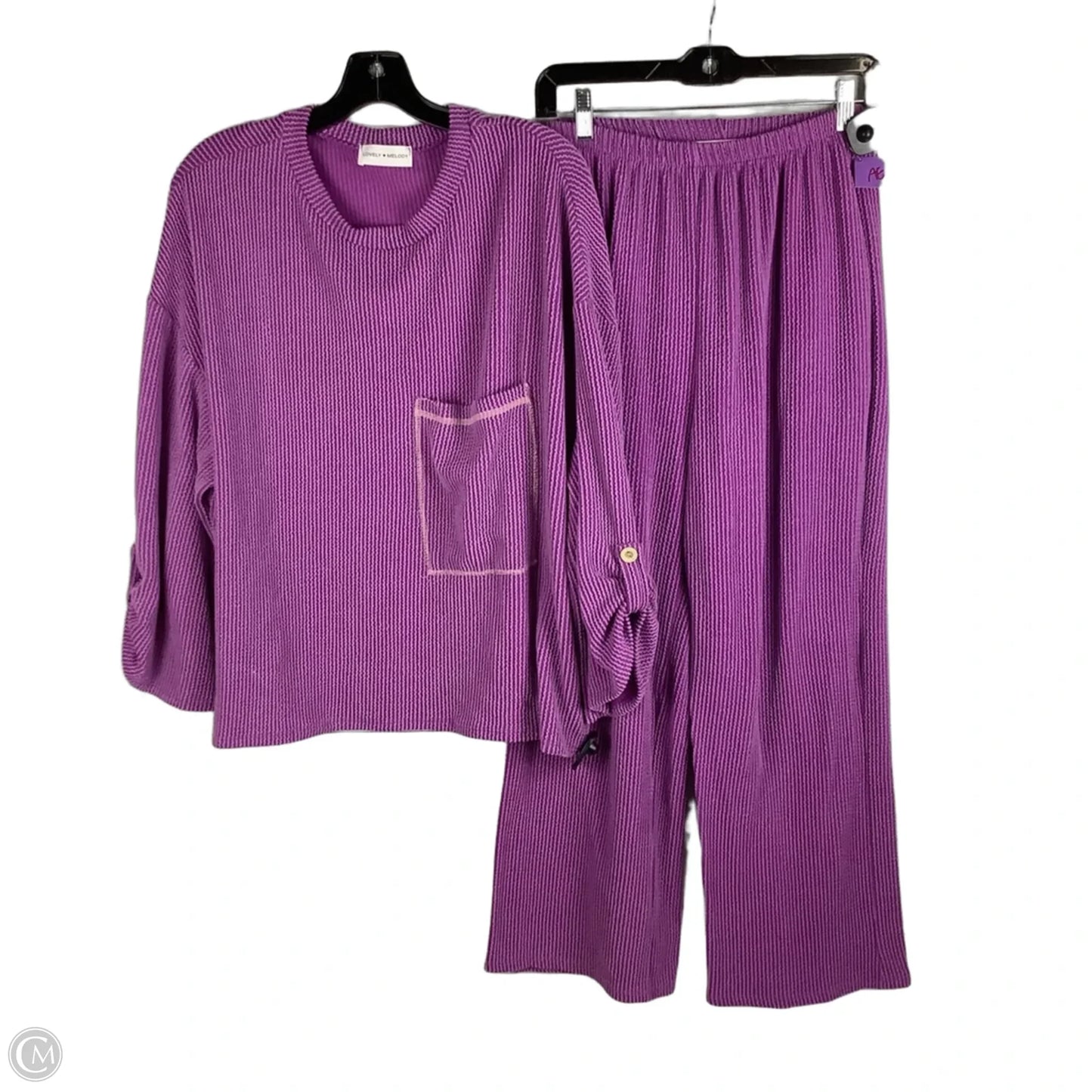 Pants Set 2pc By Lovely Melody In Purple, Size: M