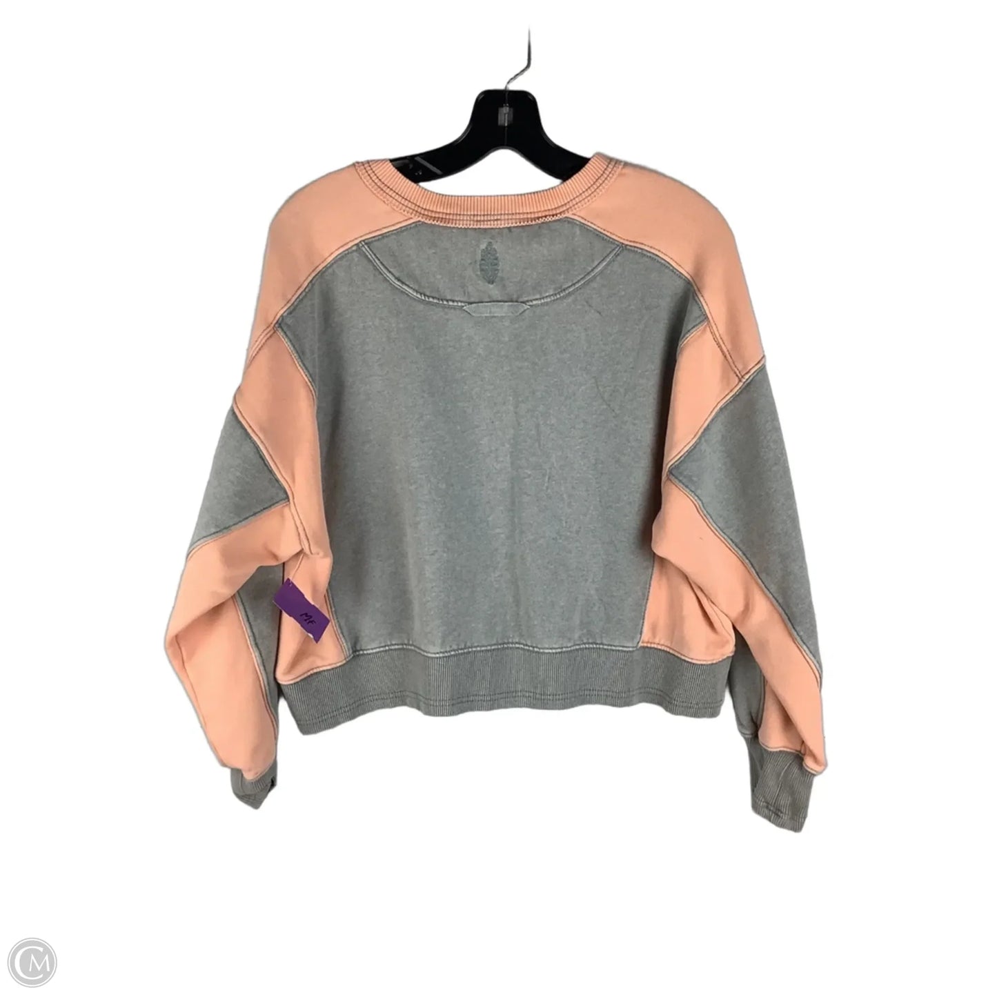 Sweatshirt Crewneck By Free People In Grey & Orange, Size: Xs