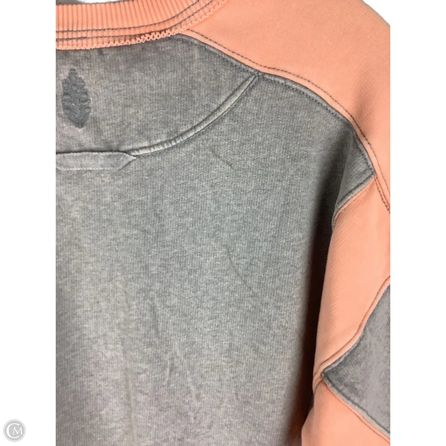 Sweatshirt Crewneck By Free People In Grey & Orange, Size: Xs