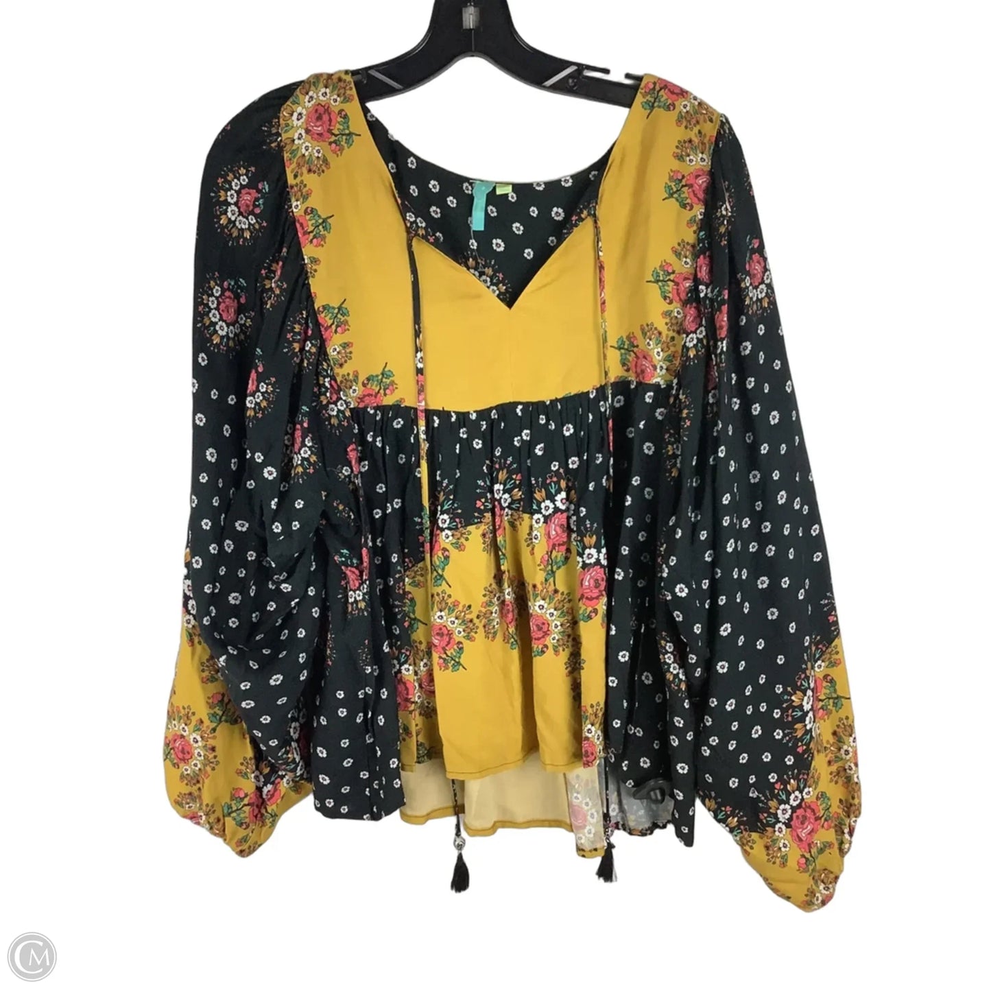 Top Long Sleeve By Farm Rio In Floral Print, Size: S