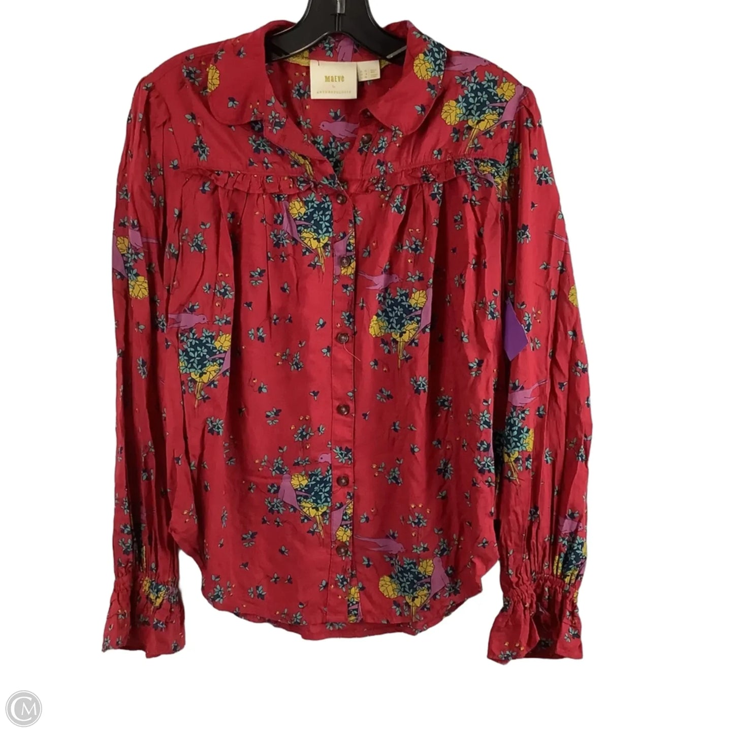 Top Long Sleeve By Maeve In Red, Size: 8