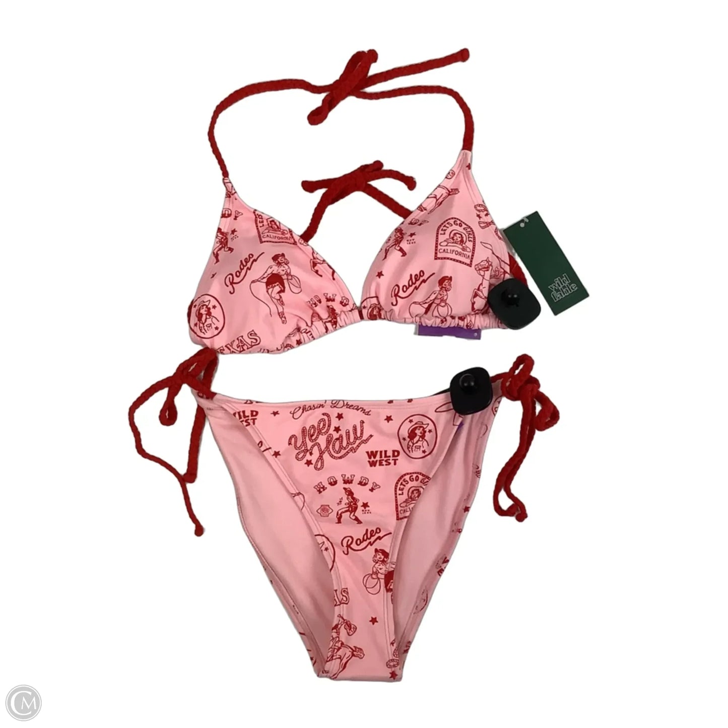 Swimsuit 2pc By Wild Fable In Pink & Red, Size: M