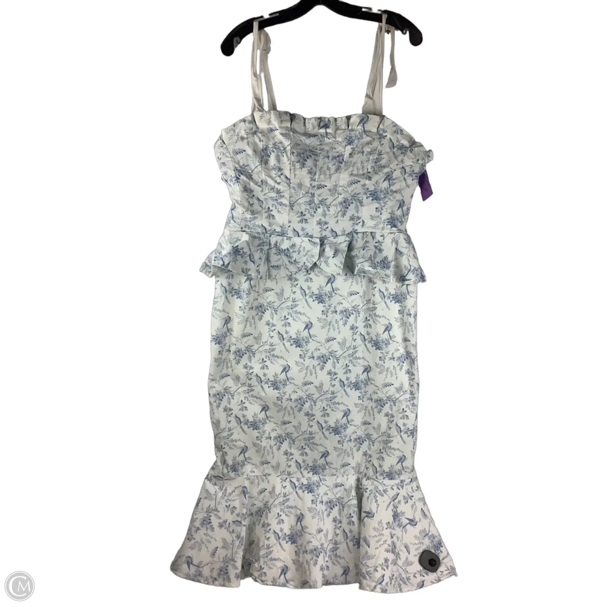 Dress Party Midi By Antonio Melani In Blue & White, Size: 14