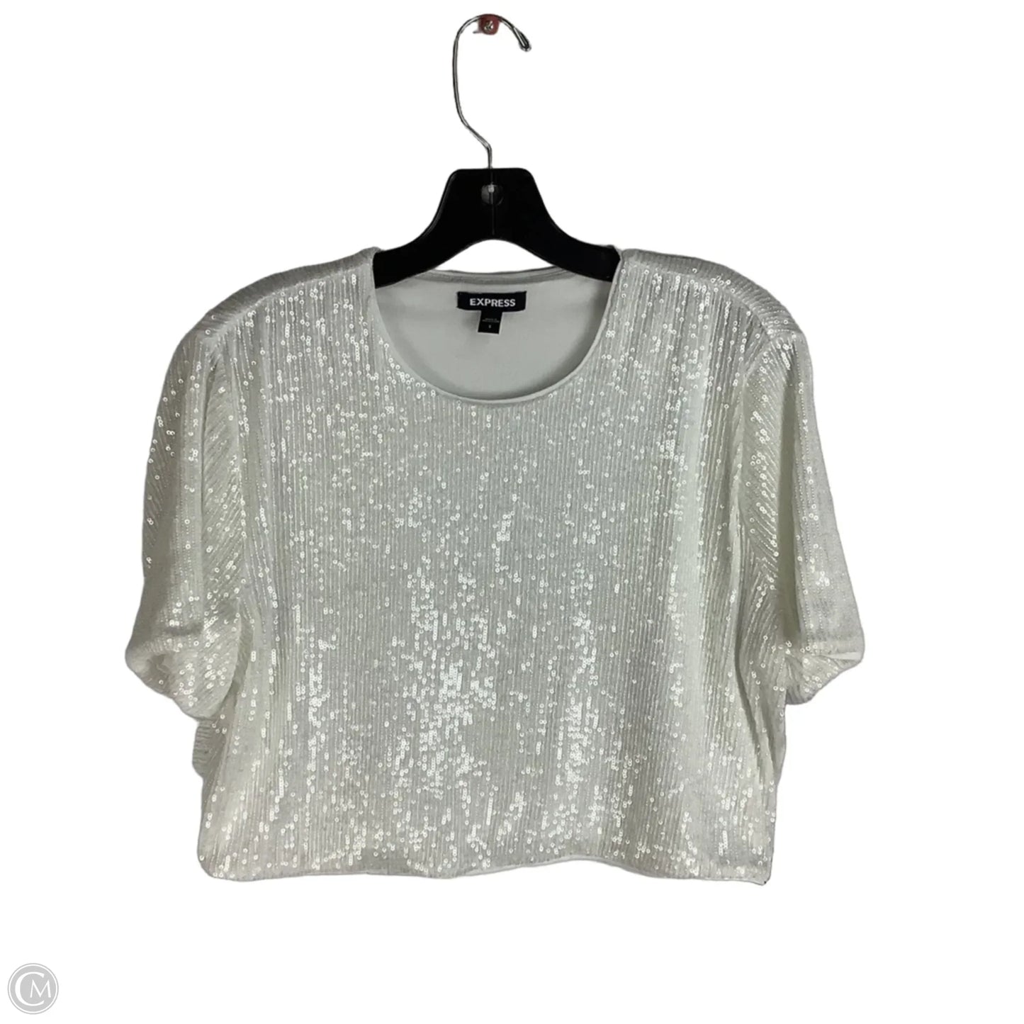 Top Short Sleeve By Express In White, Size: S