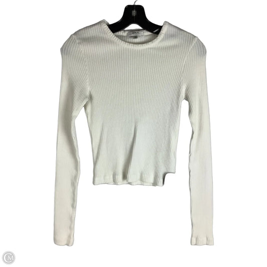 Top Long Sleeve By Agolde In White, Size: M (fitted)