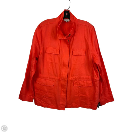 Jacket Shirt By Crown And Ivy In Orange, Size: Xl