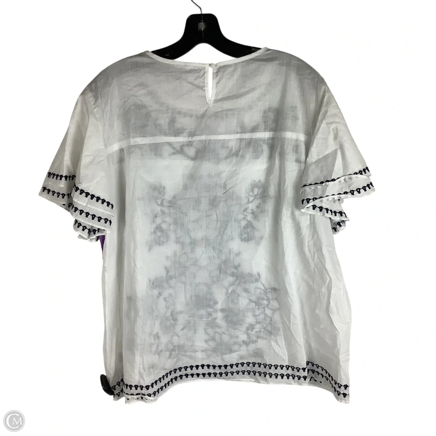 Top Short Sleeve By Charter Club In White, Size: Xl