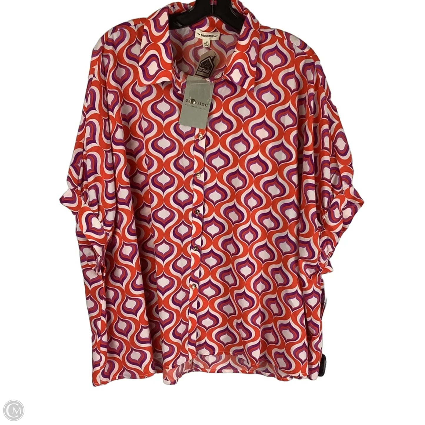 Top Short Sleeve By Ee Some In Orange & Purple, Size: M