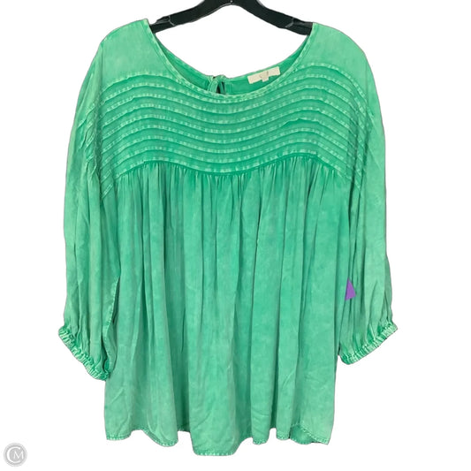 Top Short Sleeve By Easel In Green, Size: L